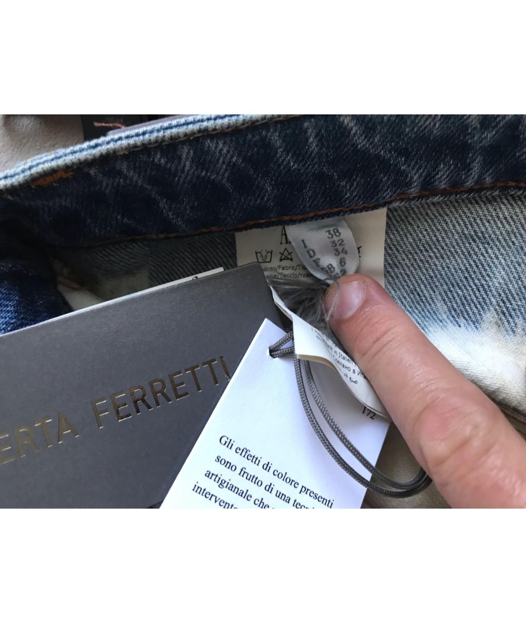 ALBERTA FERRETTI Мульти хлопковые прямые джинсы, фото 5