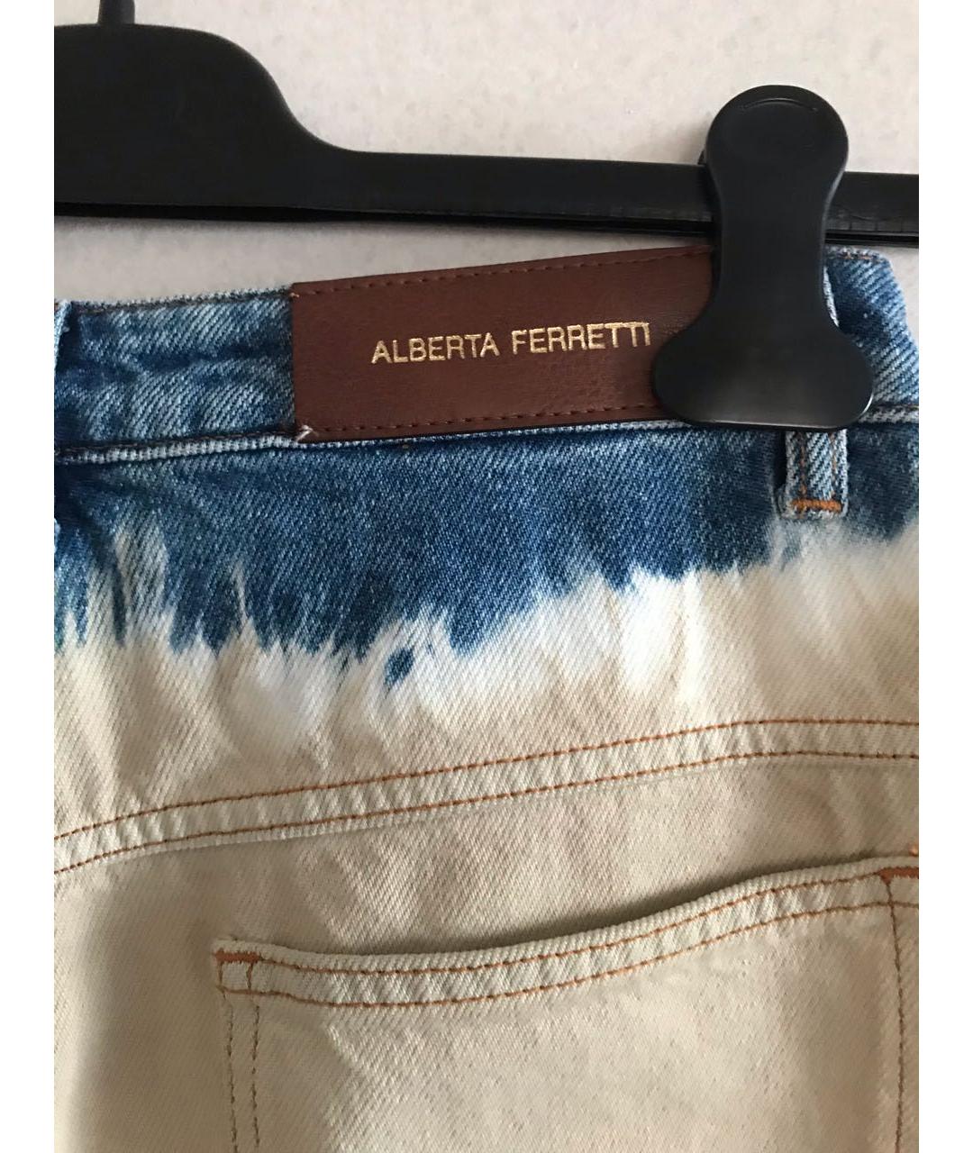 ALBERTA FERRETTI Мульти хлопковые прямые джинсы, фото 4