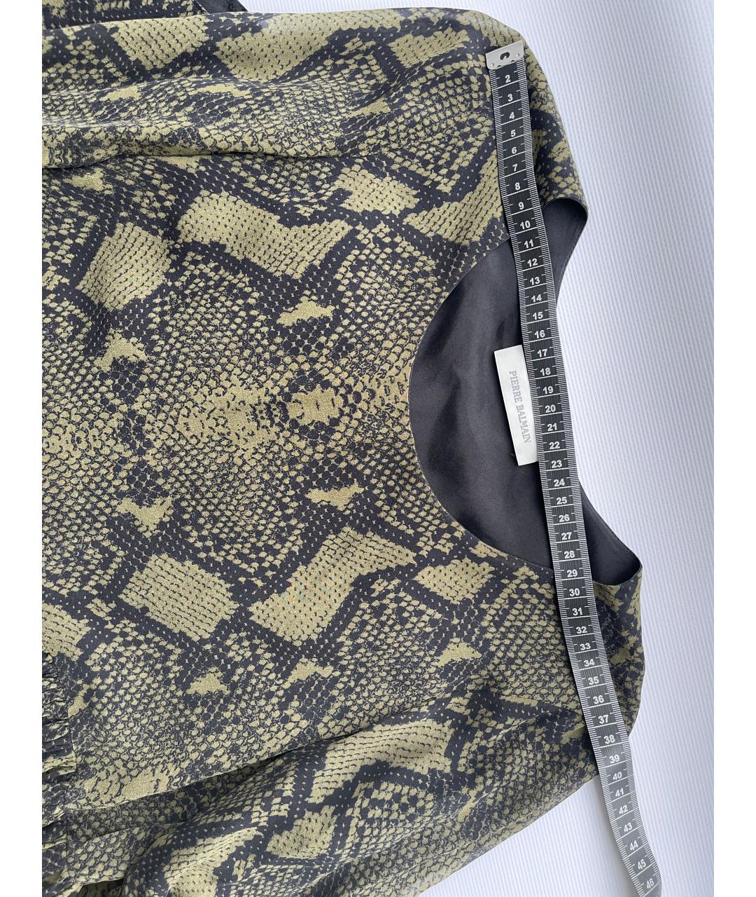 PIERRE BALMAIN Зеленое шелковое платье, фото 7