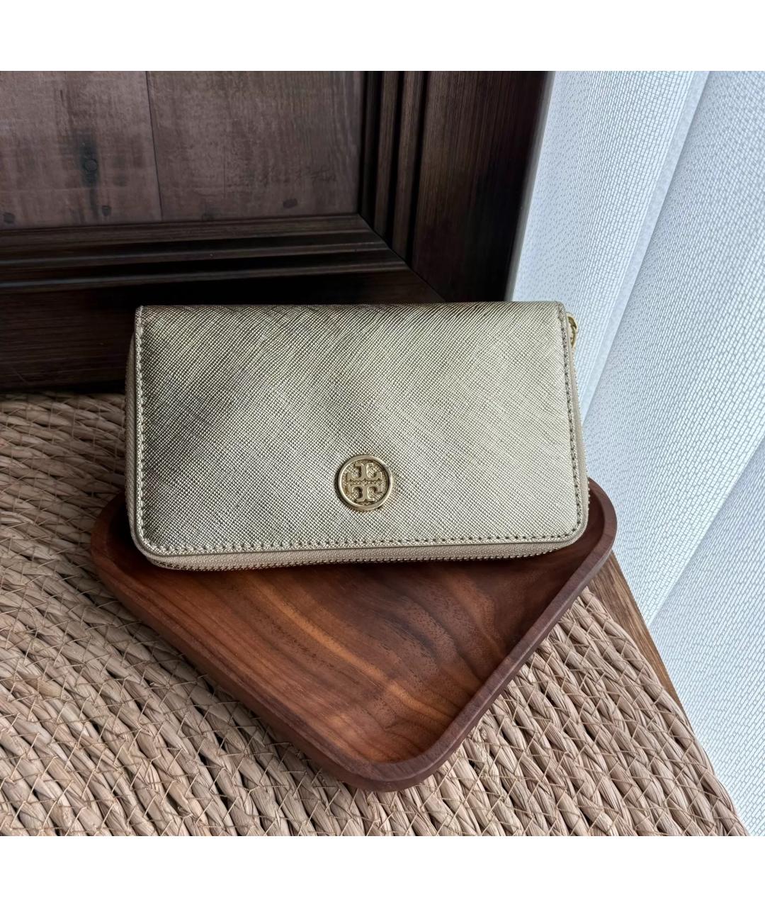 TORY BURCH Серебряный кожаный кошелек, фото 2