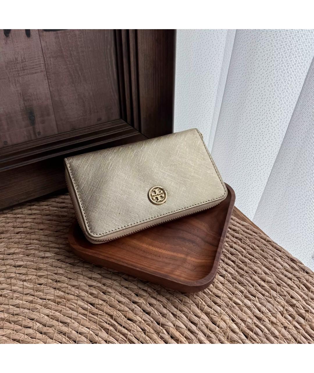 TORY BURCH Серебряный кожаный кошелек, фото 10