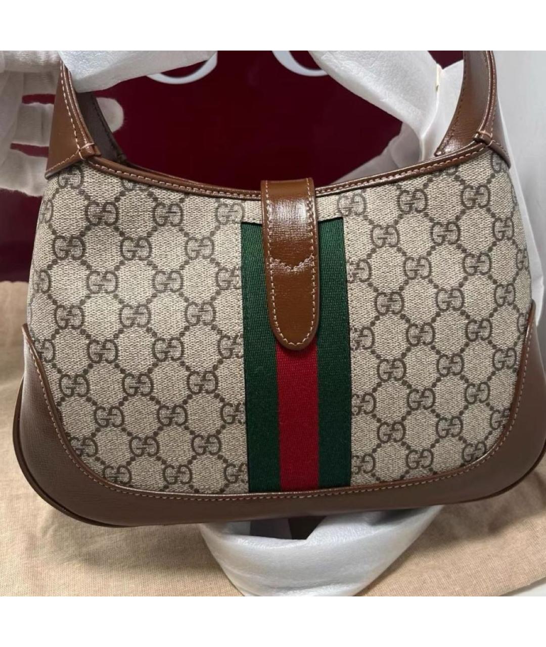 GUCCI Коричневая кожаная сумка через плечо, фото 8