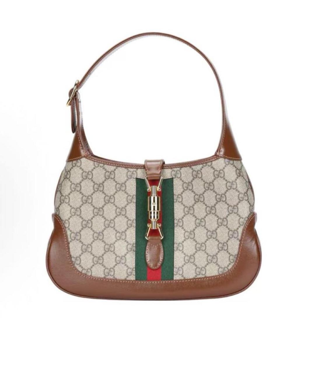 GUCCI Коричневая кожаная сумка через плечо, фото 9