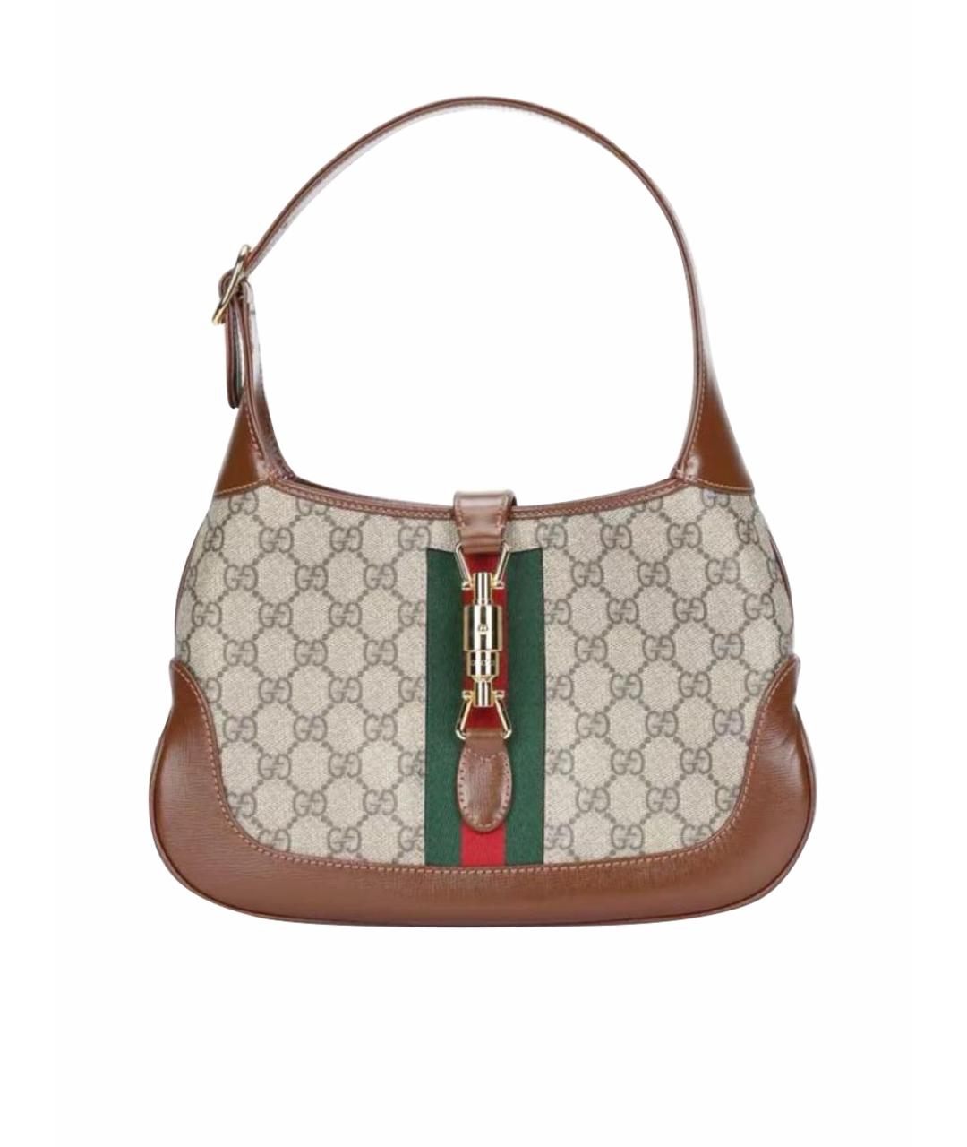 GUCCI Коричневая кожаная сумка через плечо, фото 1
