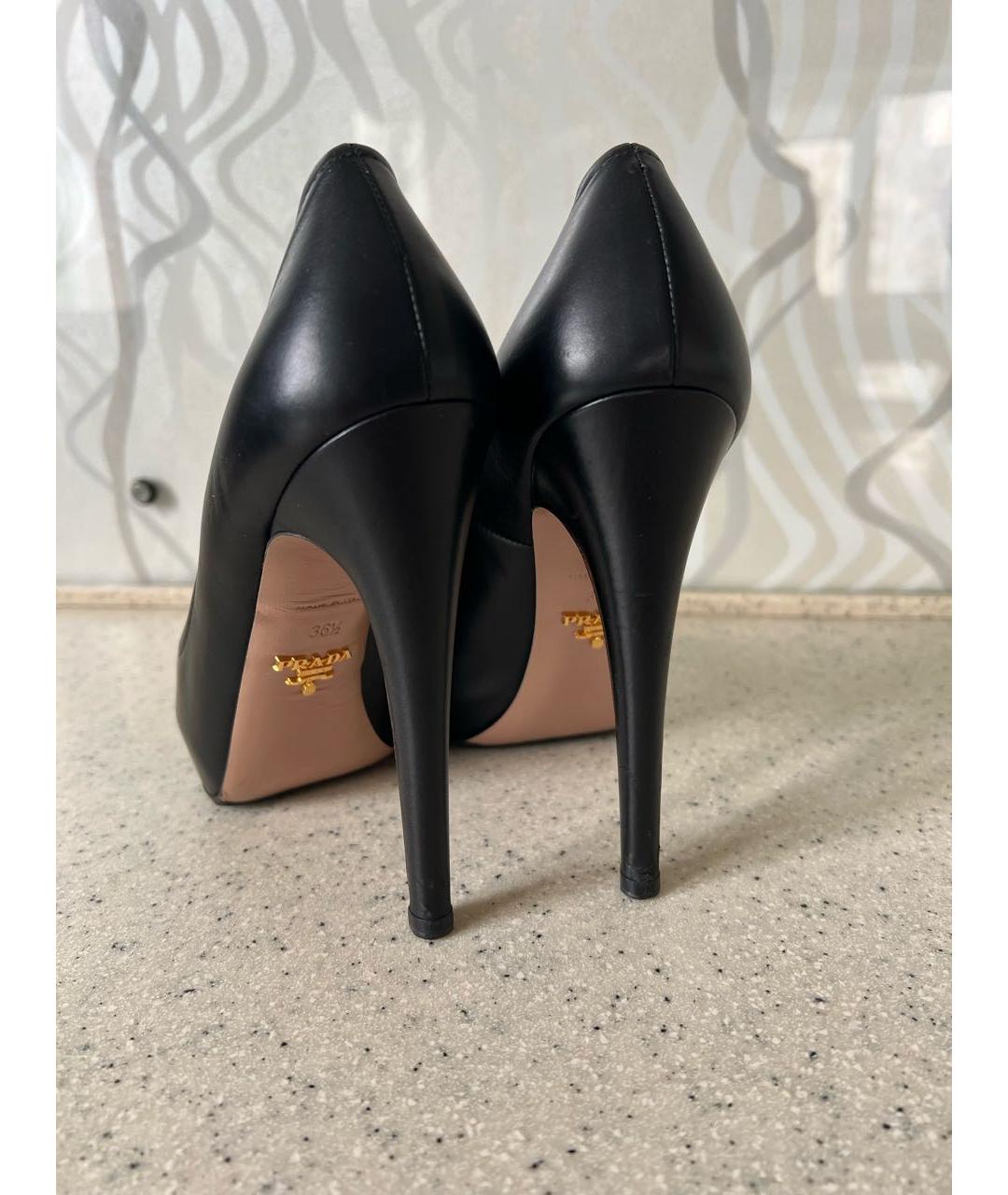 PRADA Черные кожаные туфли, фото 3