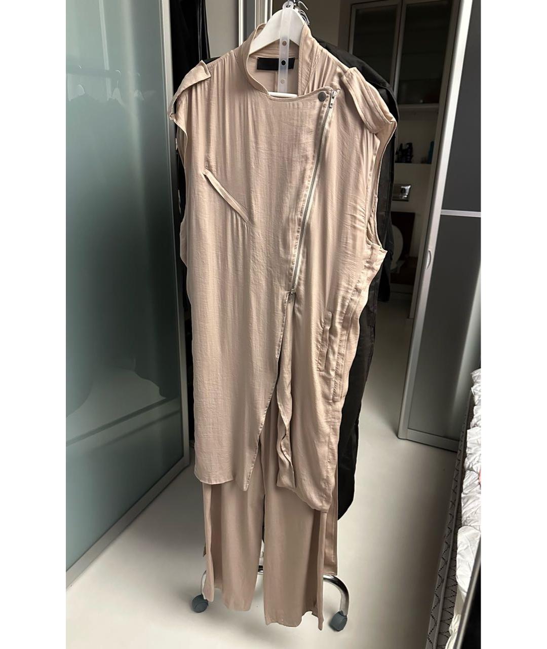 HAIDER ACKERMANN Бежевый полиэстеровый костюм с брюками, фото 9