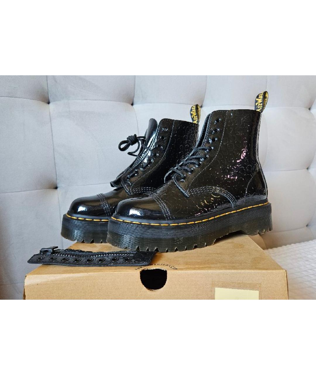 DR. MARTENS Черные ботинки из лакированной кожи, фото 2