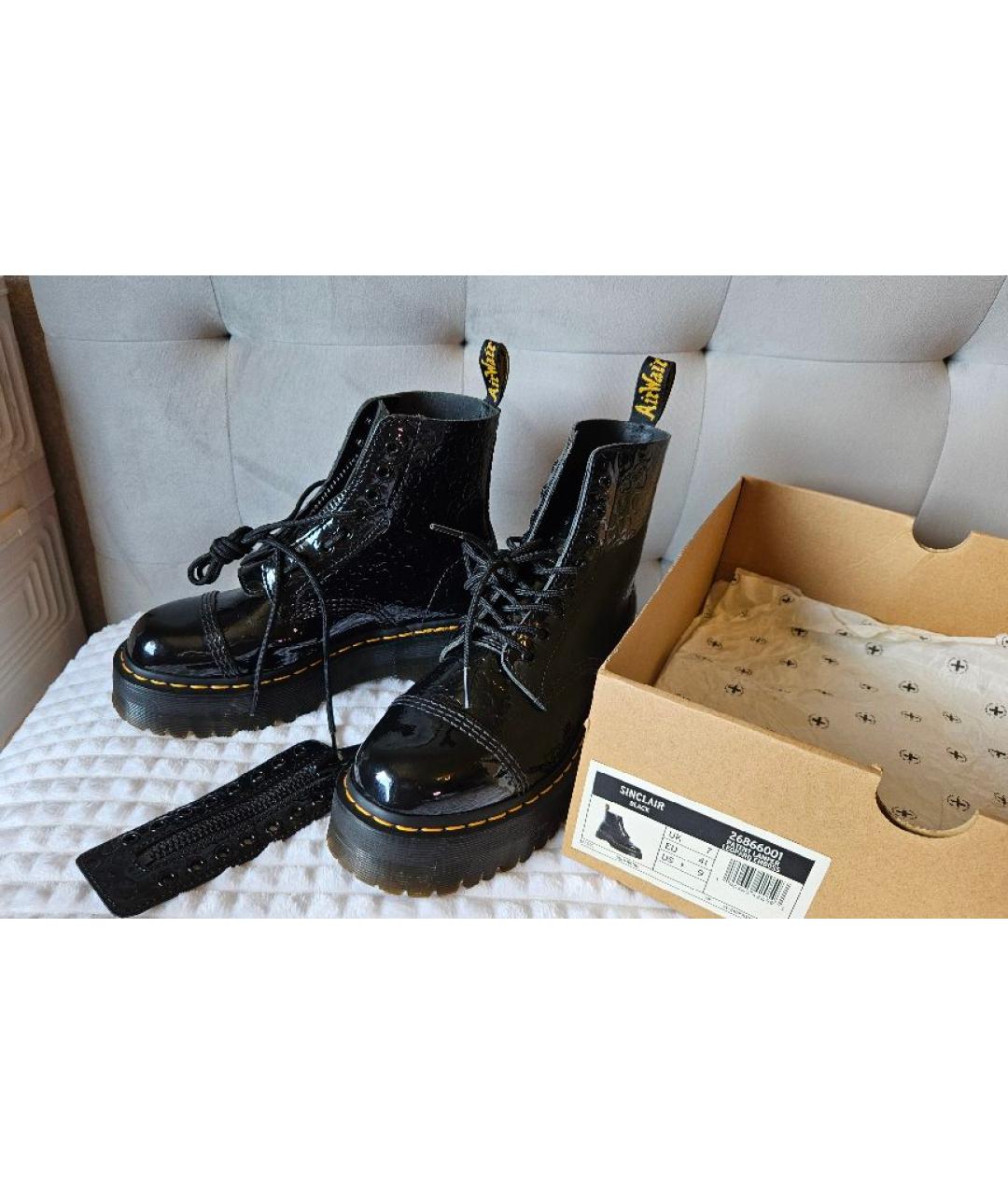 DR. MARTENS Черные ботинки из лакированной кожи, фото 3