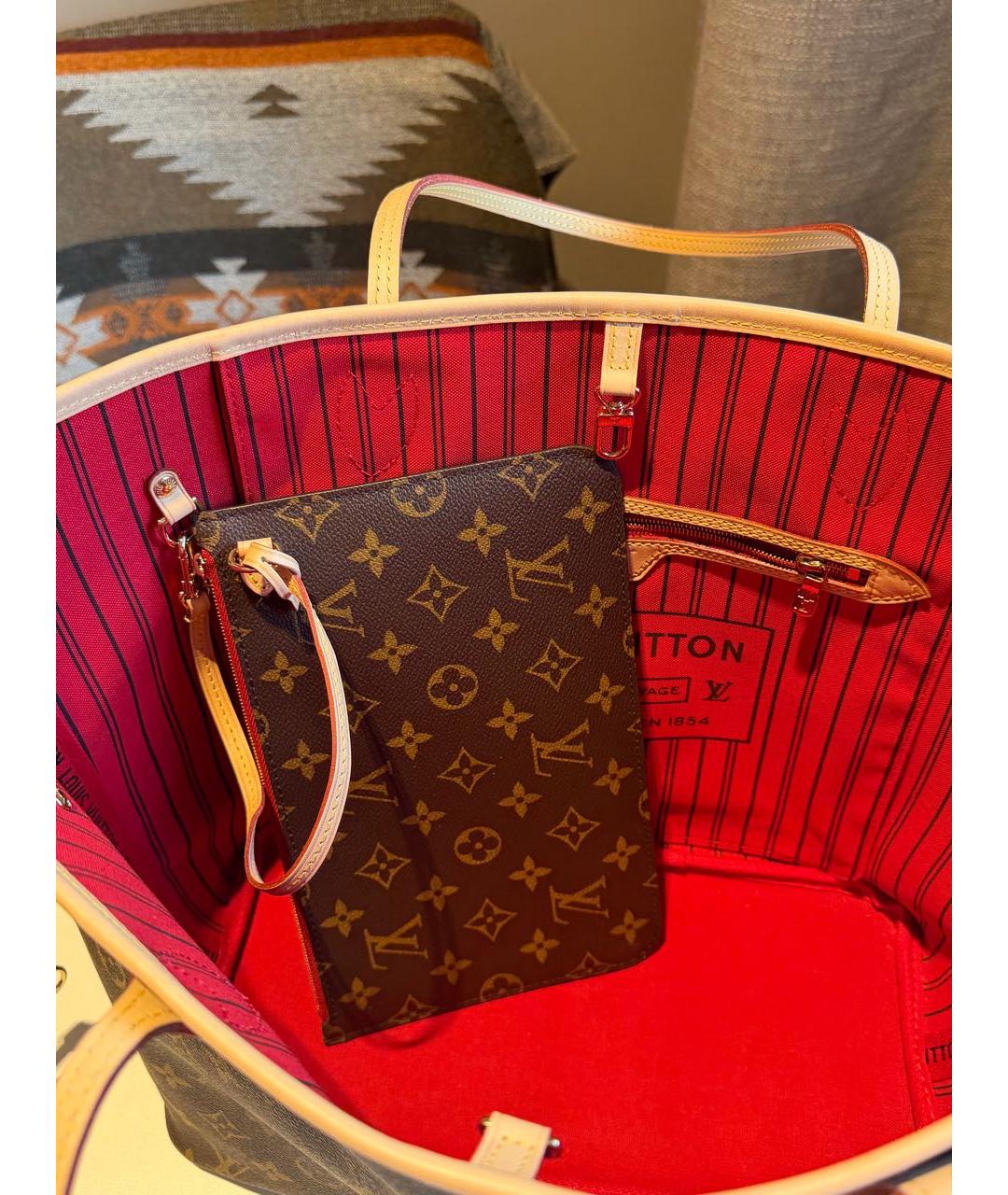 LOUIS VUITTON Коричневая канва сумка тоут, фото 3
