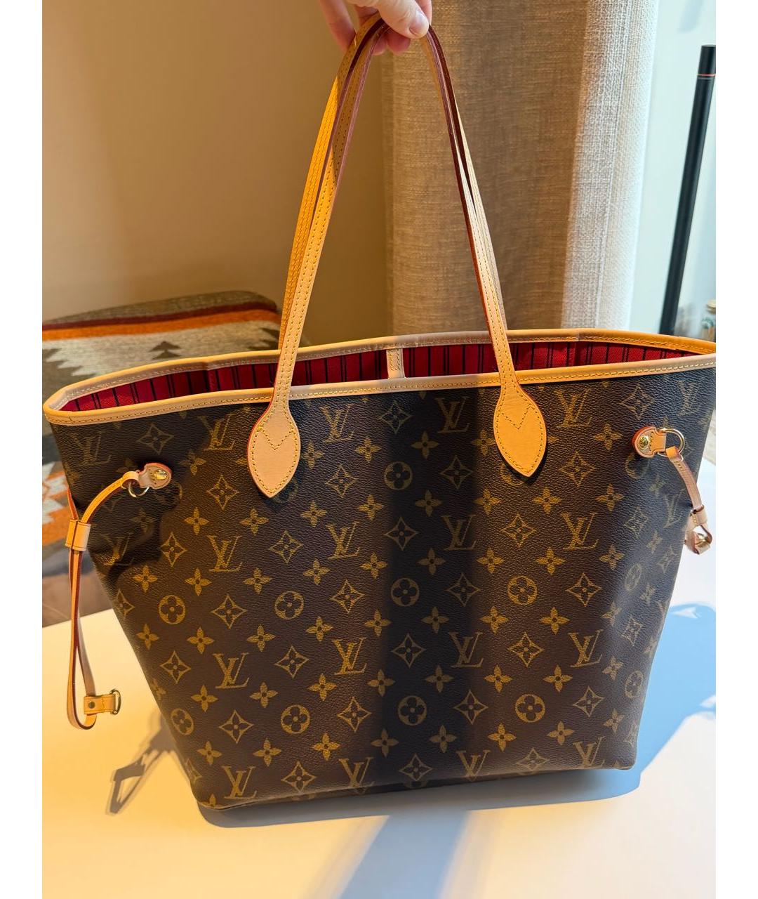 LOUIS VUITTON Коричневая канва сумка тоут, фото 7