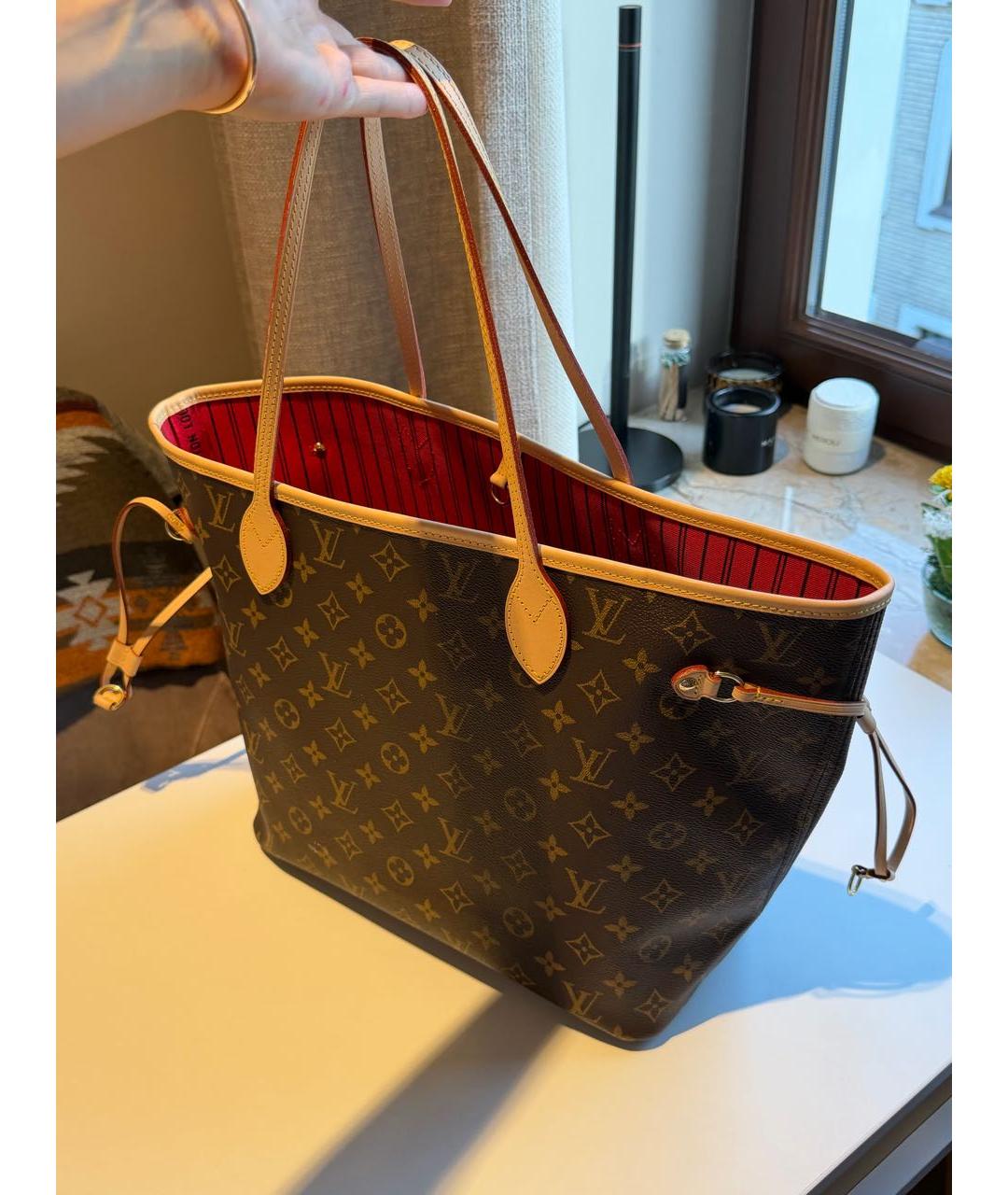LOUIS VUITTON Коричневая канва сумка тоут, фото 2
