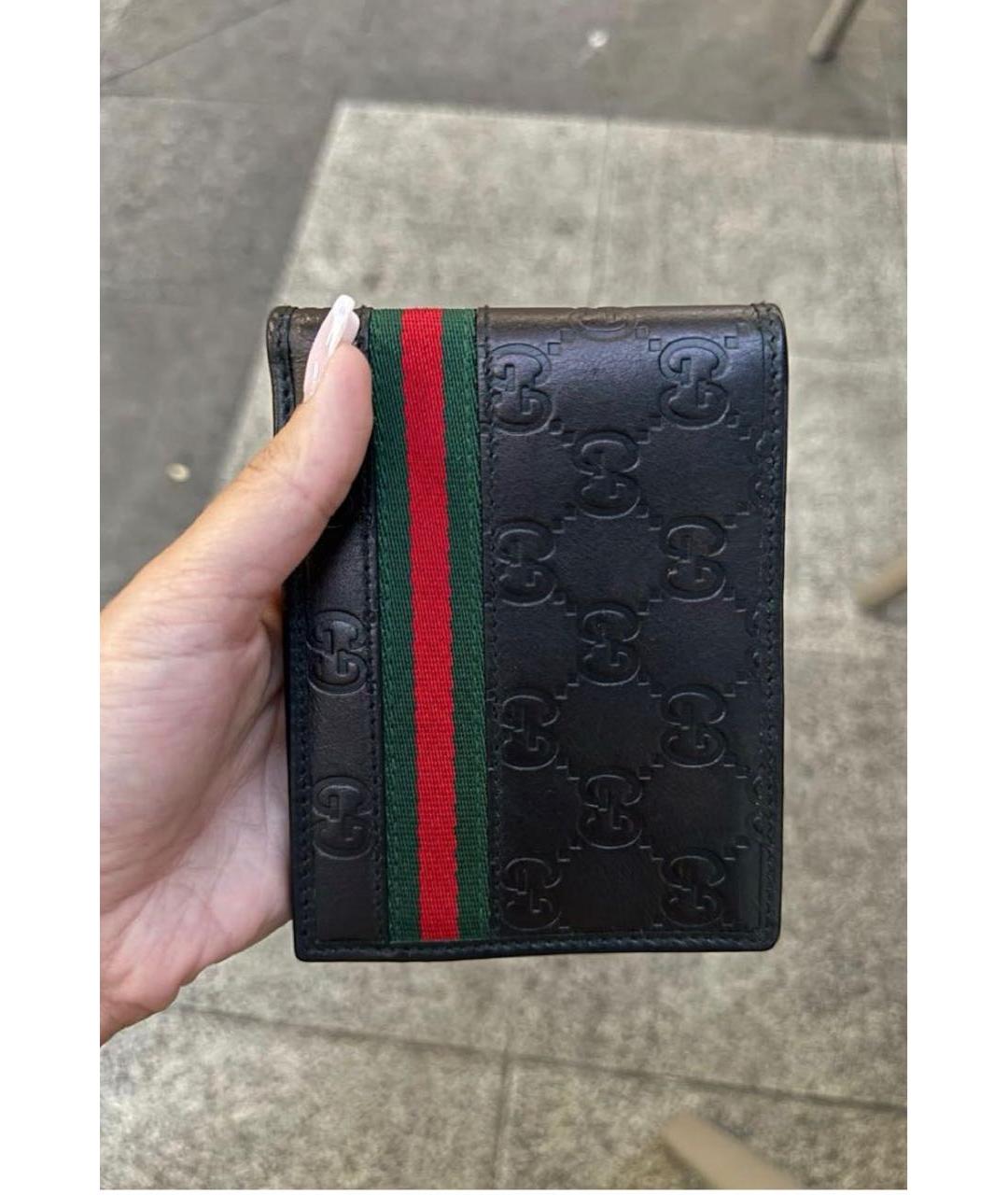 GUCCI Черный кожаный кошелек, фото 4