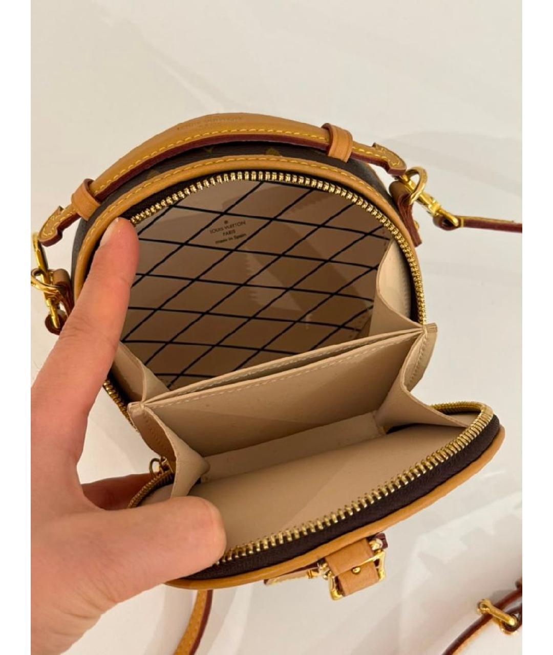 LOUIS VUITTON Коричневая кожаная сумка через плечо, фото 4