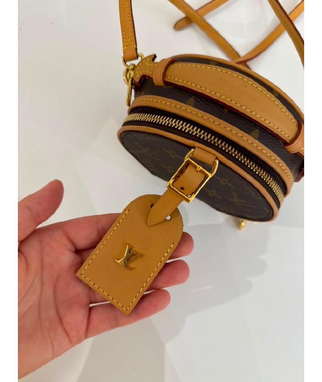 LOUIS VUITTON Коричневая кожаная сумка через плечо, фото 5