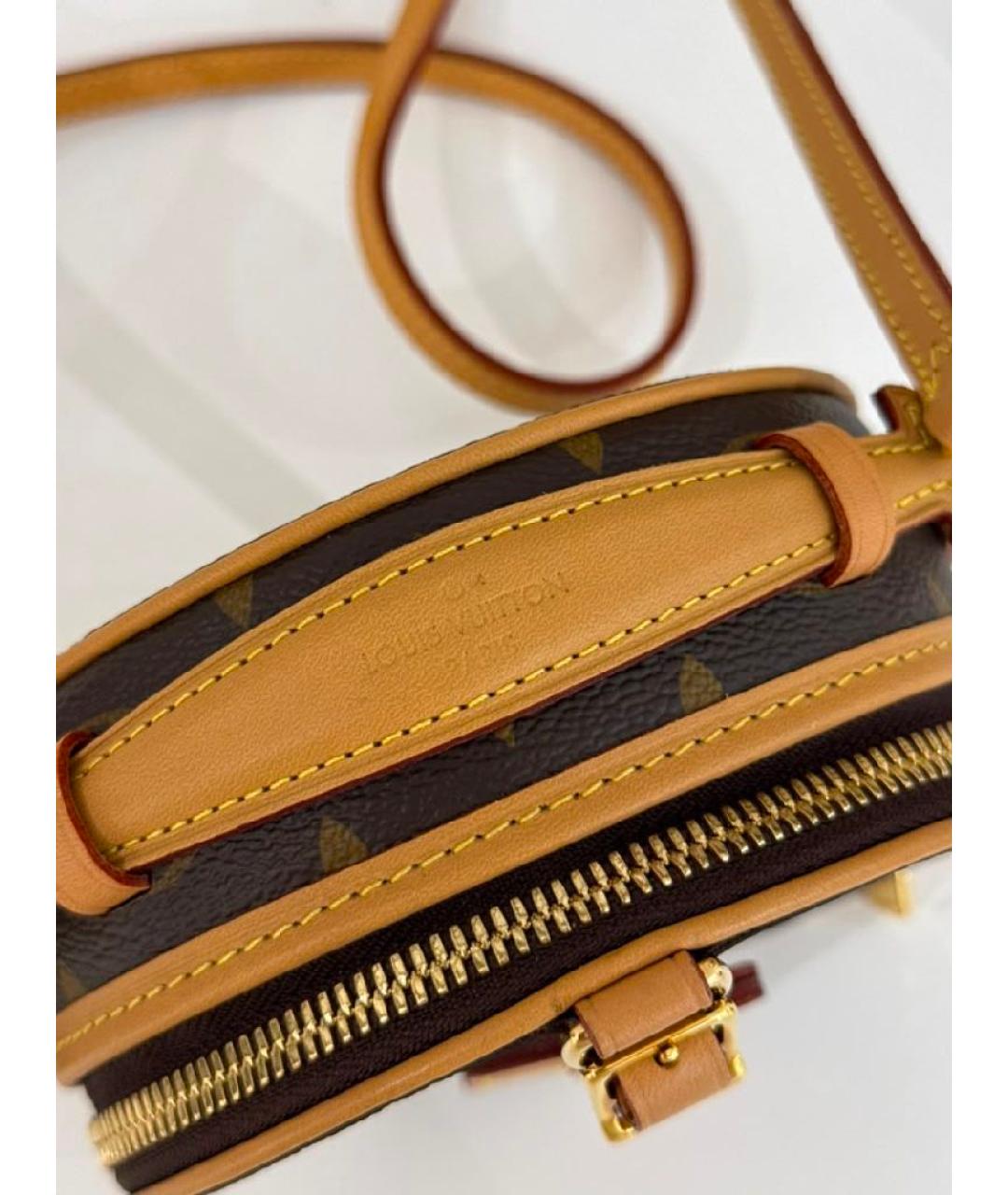 LOUIS VUITTON Коричневая кожаная сумка через плечо, фото 6