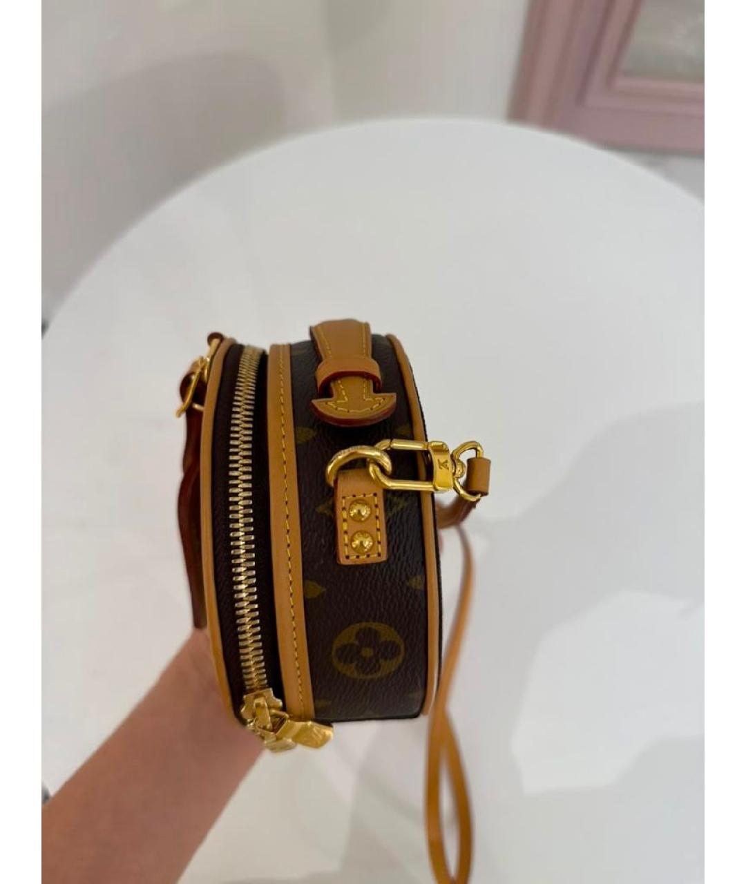 LOUIS VUITTON Коричневая кожаная сумка через плечо, фото 8