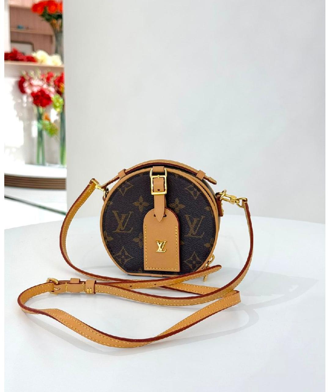 LOUIS VUITTON Коричневая кожаная сумка через плечо, фото 9