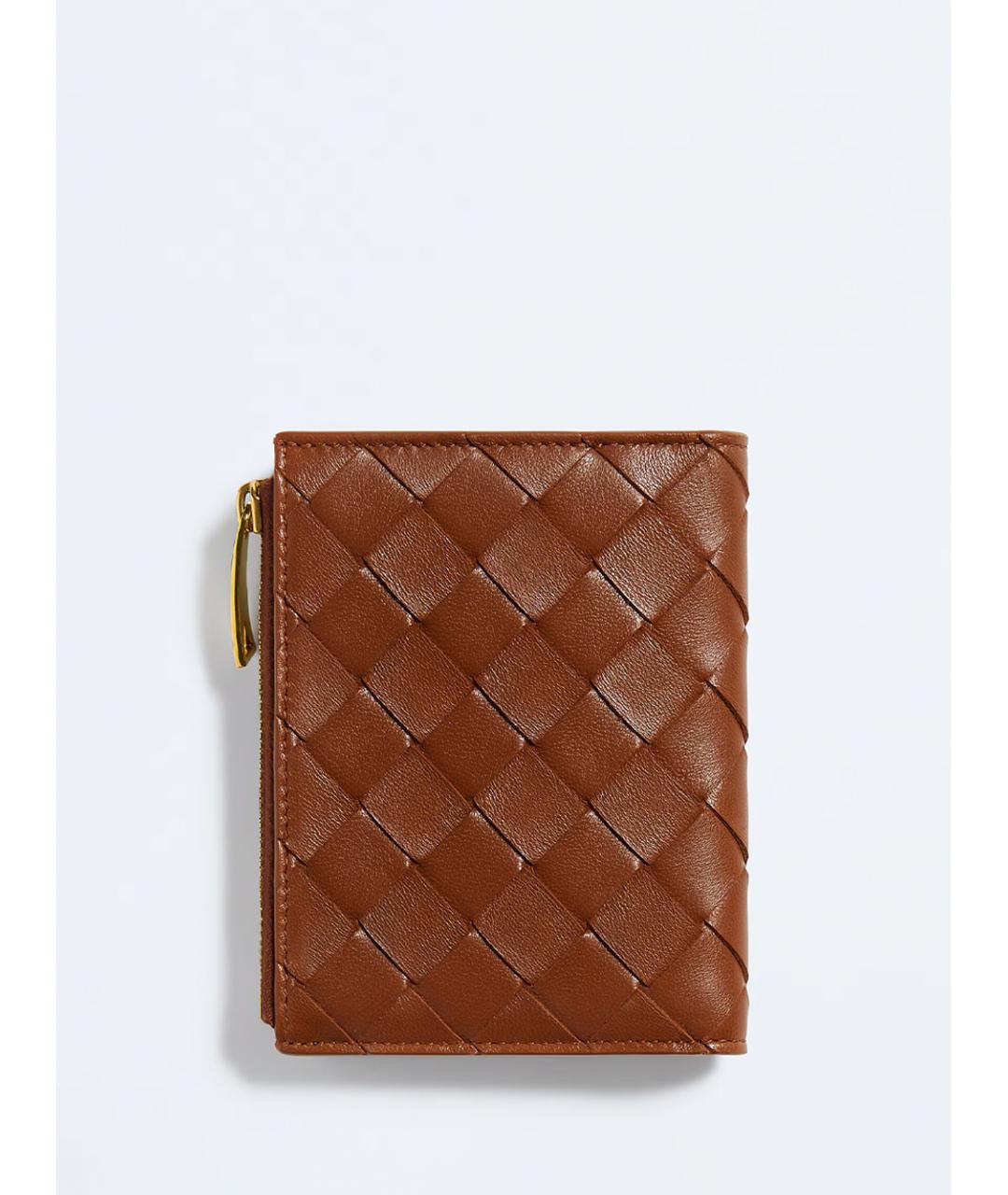 BOTTEGA VENETA Коричневый кожаный кошелек, фото 2