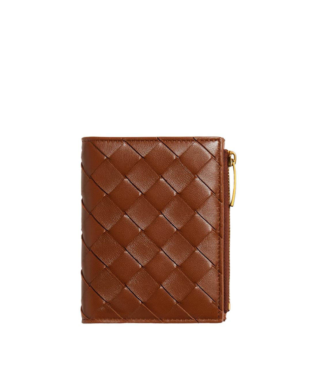 BOTTEGA VENETA Коричневый кожаный кошелек, фото 1