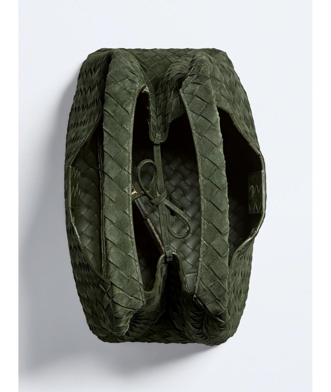 BOTTEGA VENETA Зеленая замшевая сумка через плечо, фото 3