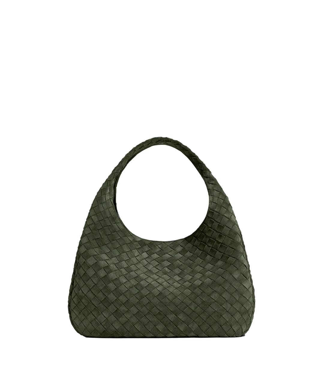 BOTTEGA VENETA Зеленая замшевая сумка через плечо, фото 1