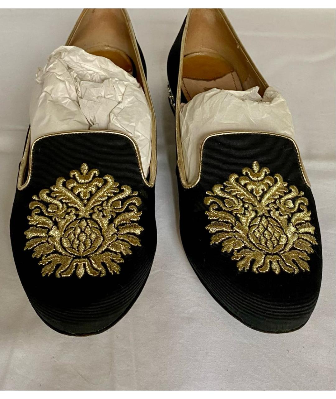 MIU MIU Черные текстильные балетки, фото 2