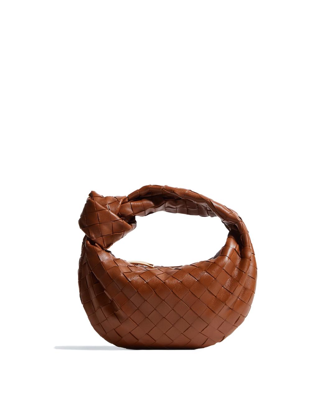 BOTTEGA VENETA Коричневая кожаная сумка с короткими ручками, фото 1