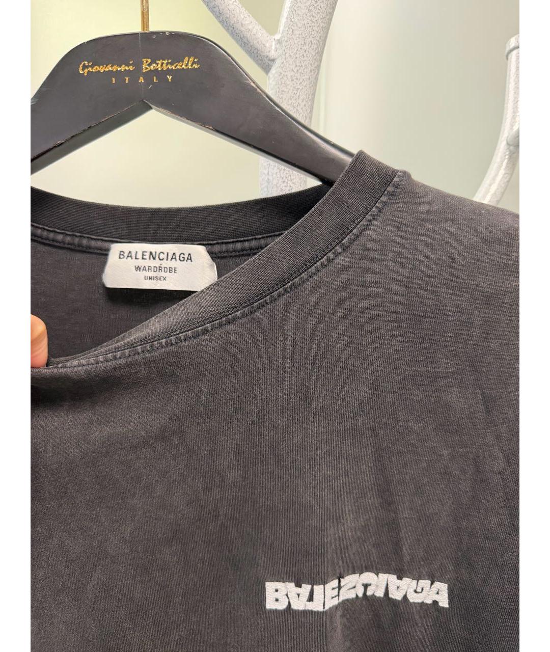 BALENCIAGA Антрацитовая футболка, фото 3