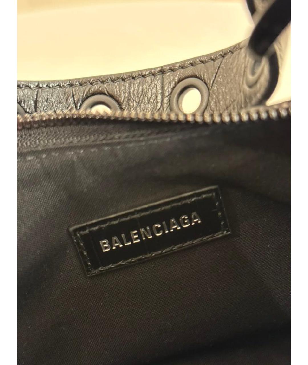 BALENCIAGA Черная кожаная сумка через плечо, фото 6