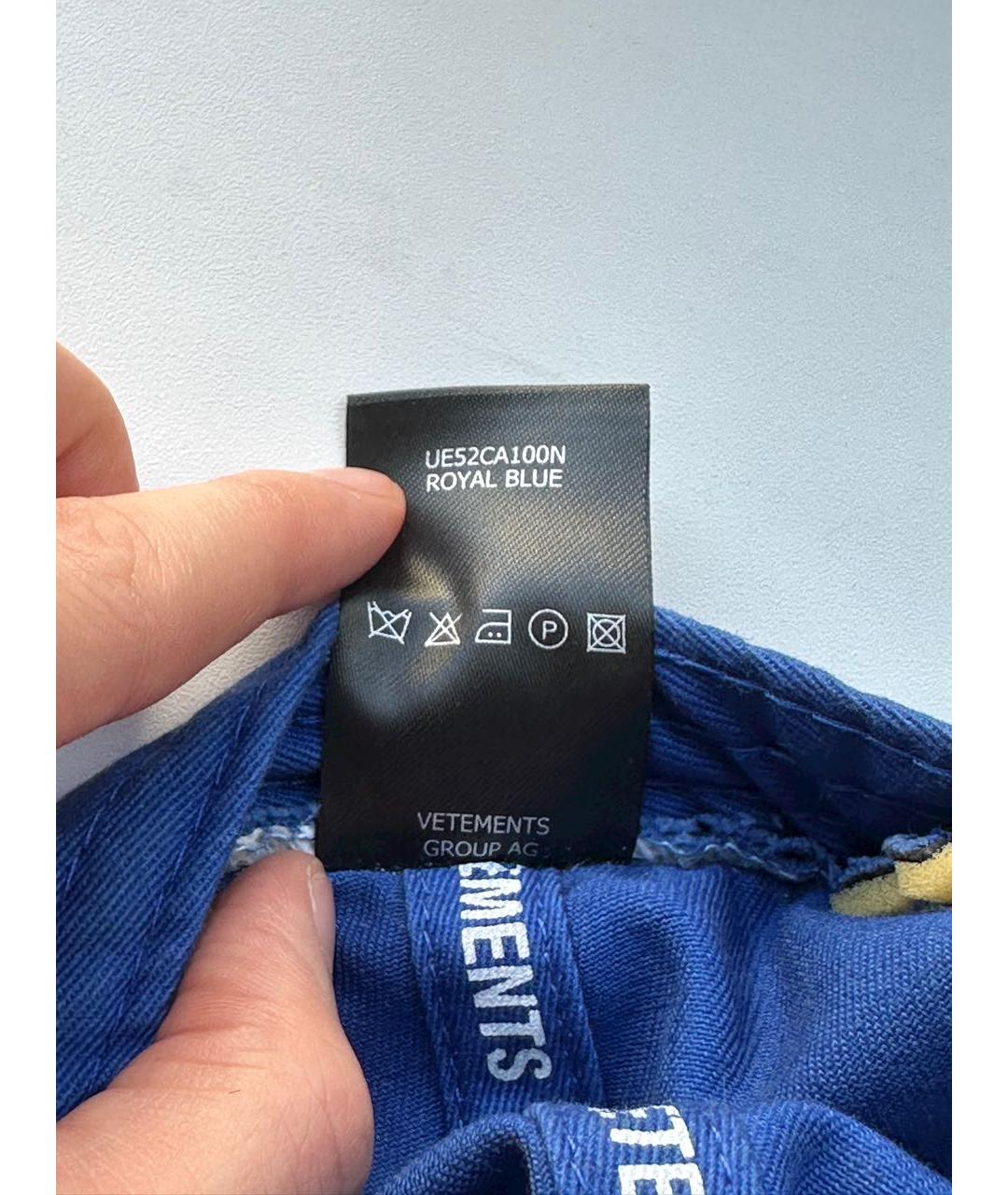 VETEMENTS Синяя хлопковая кепка/бейсболка, фото 8