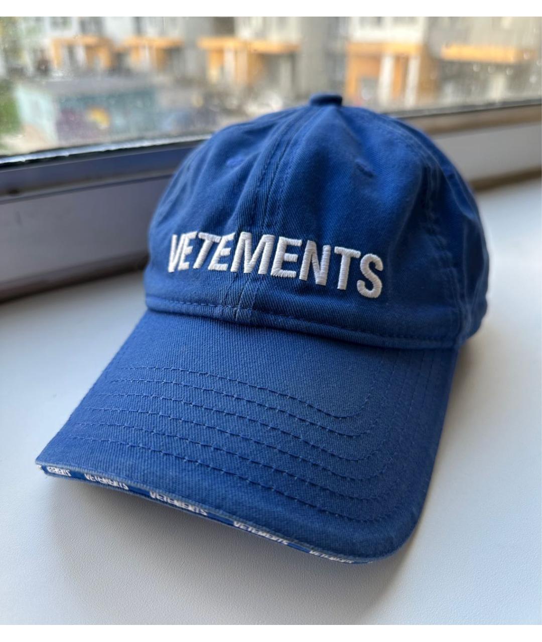 VETEMENTS Синяя хлопковая кепка/бейсболка, фото 4