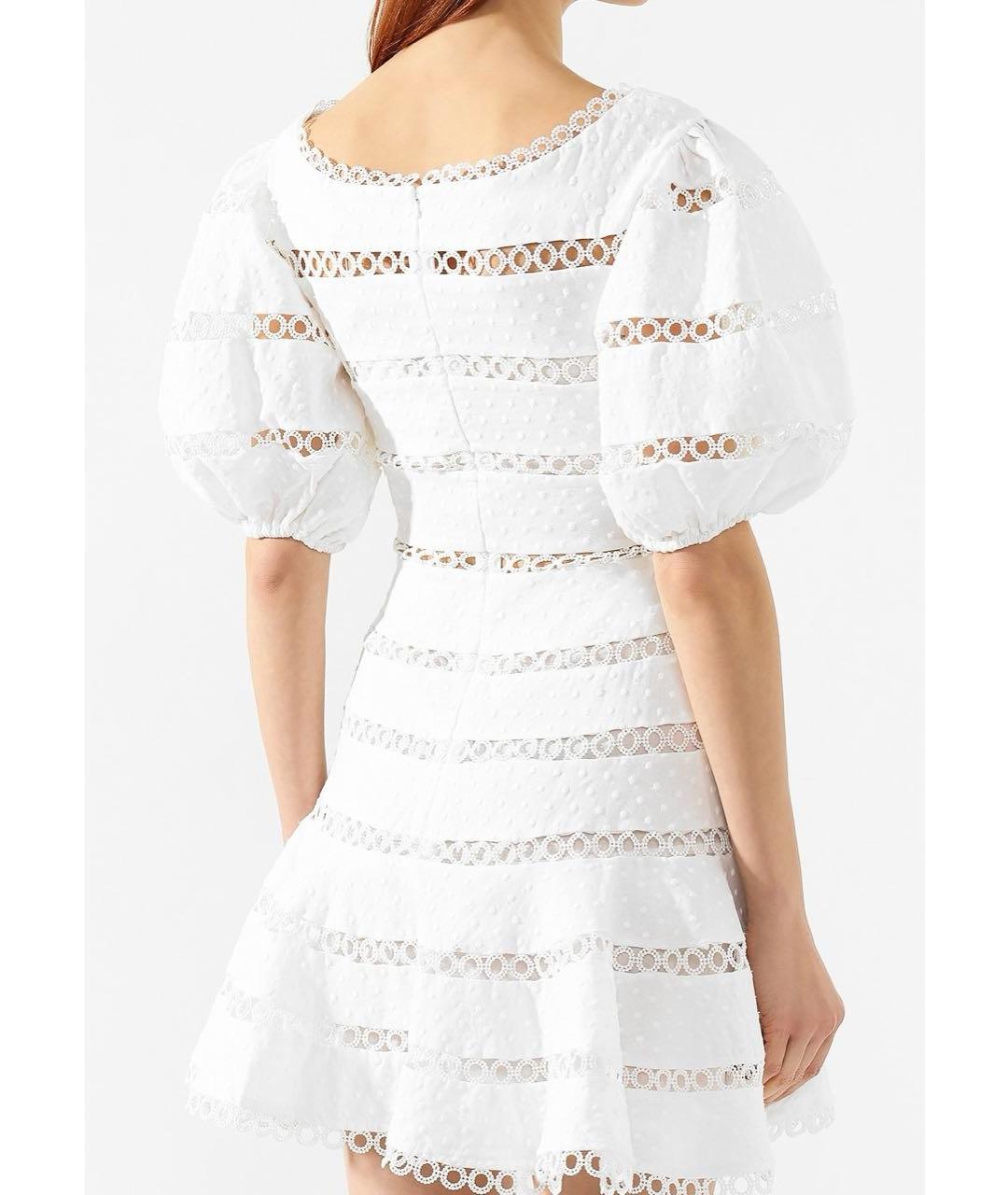 ZIMMERMANN Белое льняное повседневное платье, фото 4