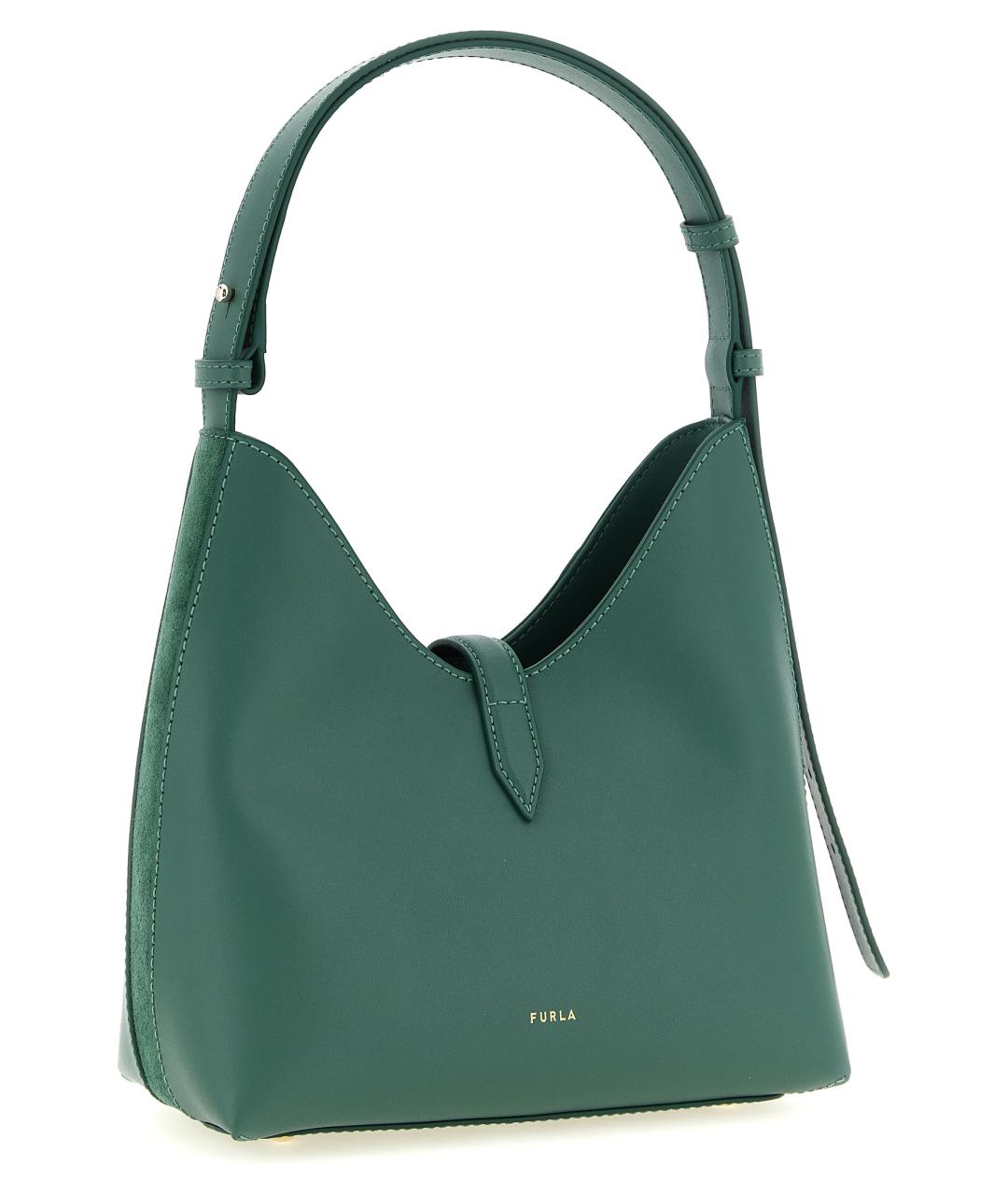FURLA Зеленая кожаная сумка через плечо, фото 2