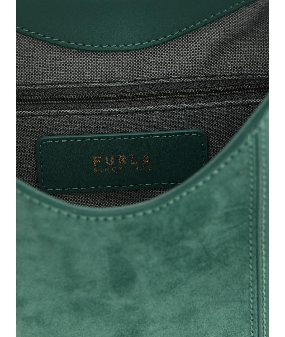 FURLA Зеленая кожаная сумка через плечо, фото 4