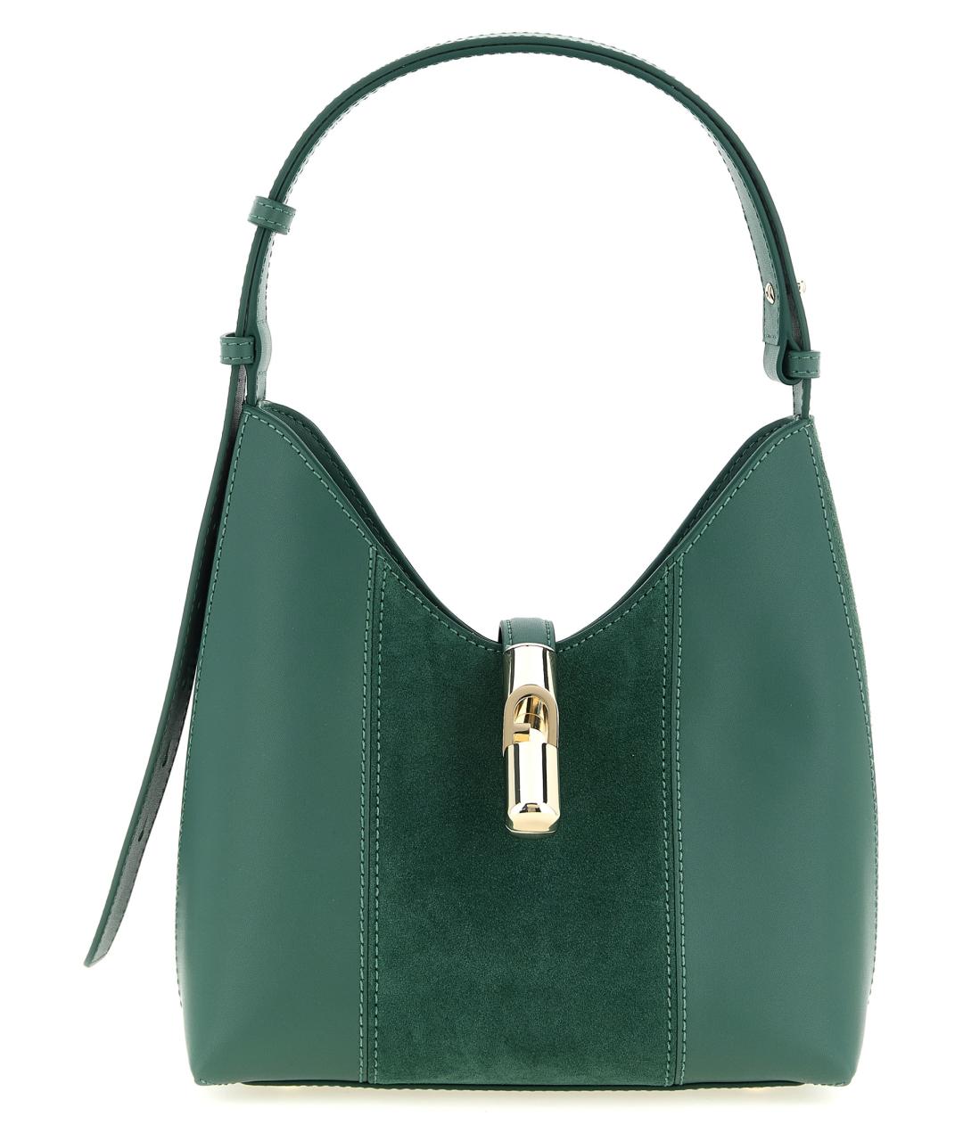 FURLA Зеленая кожаная сумка через плечо, фото 1