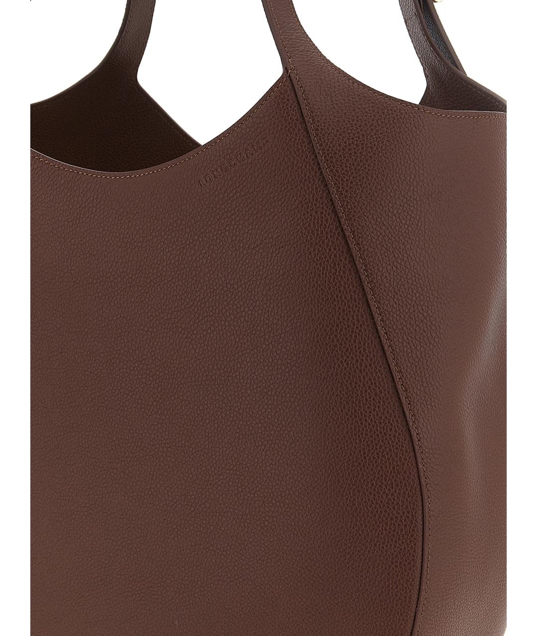 LONGCHAMP Коричневая кожаная сумка тоут, фото 3