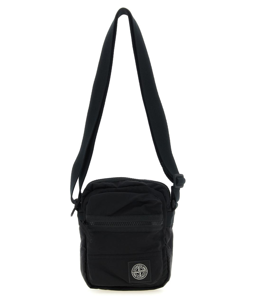 STONE ISLAND Черная синтетическая сумка на плечо, фото 1