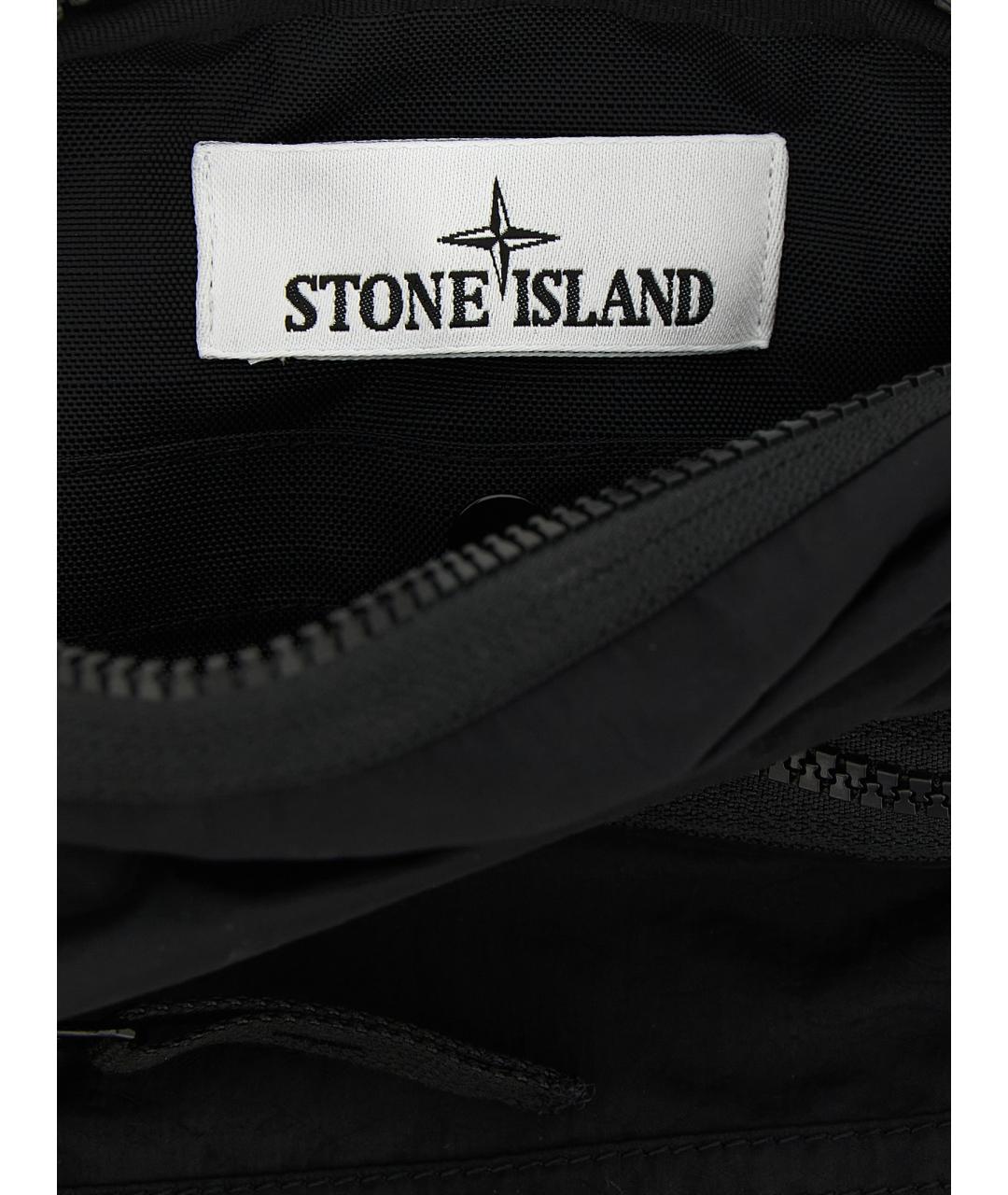 STONE ISLAND Черная синтетическая сумка на плечо, фото 4