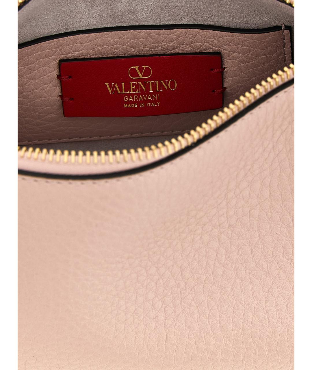 VALENTINO Розовая кожаная сумка через плечо, фото 4