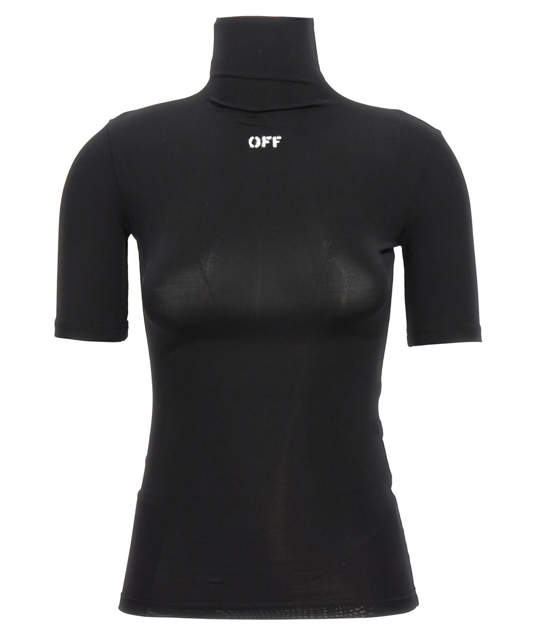 OFF-WHITE Черная ацетатная футболка, фото 1