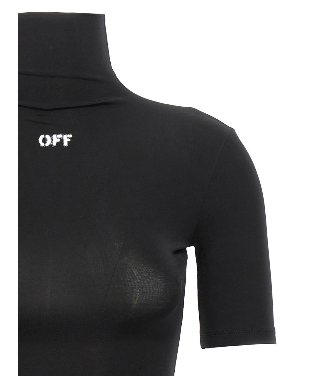 OFF-WHITE Черная ацетатная футболка, фото 3