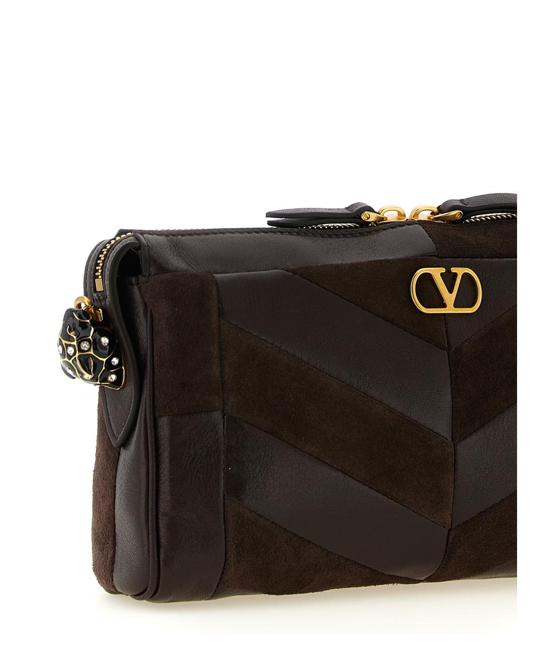 VALENTINO Коричневая кожаная сумка через плечо, фото 3