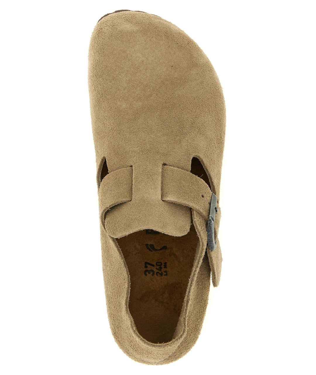BIRKENSTOCK Бежевые замшевые сабо, фото 4