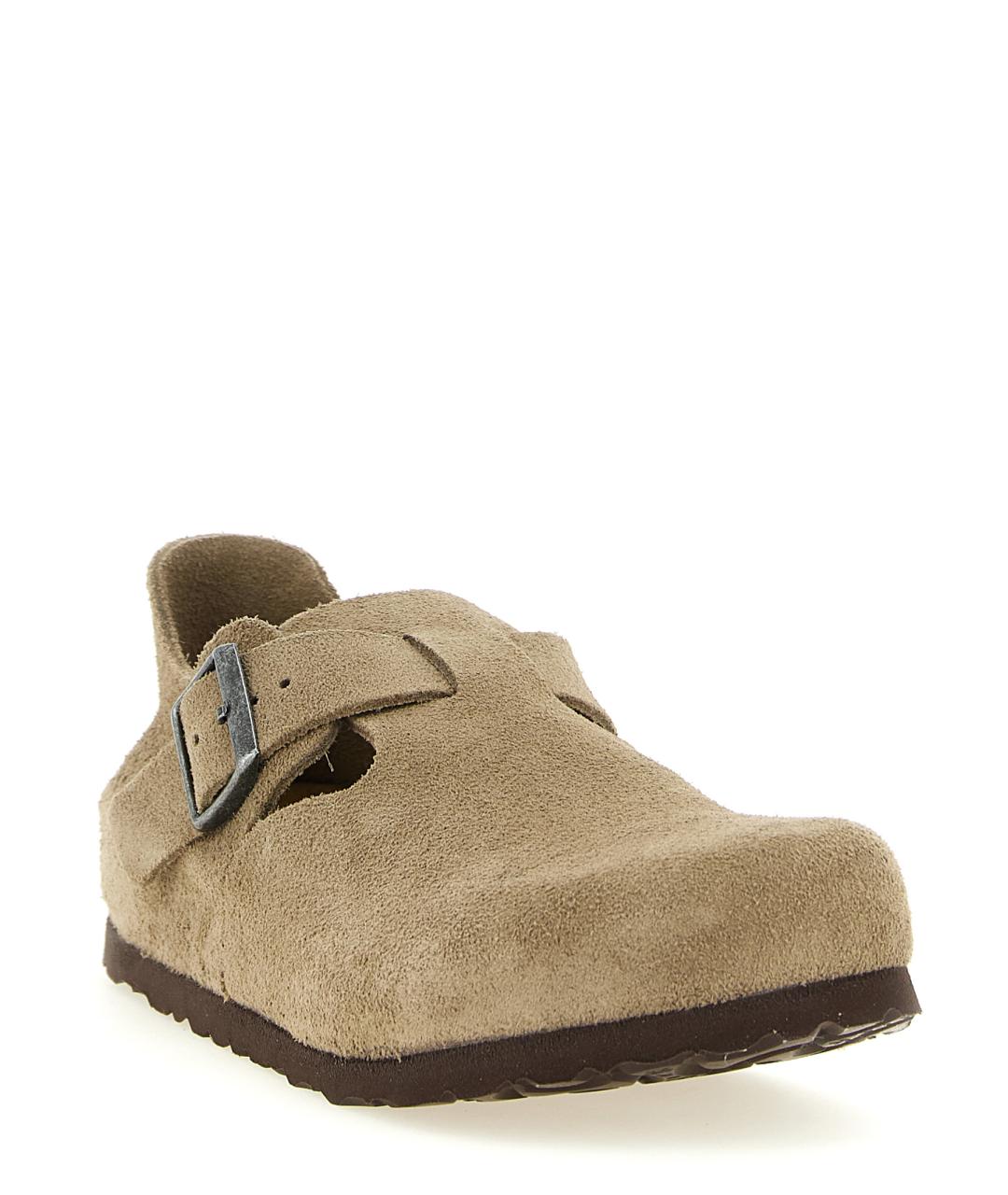 BIRKENSTOCK Бежевые замшевые сабо, фото 2