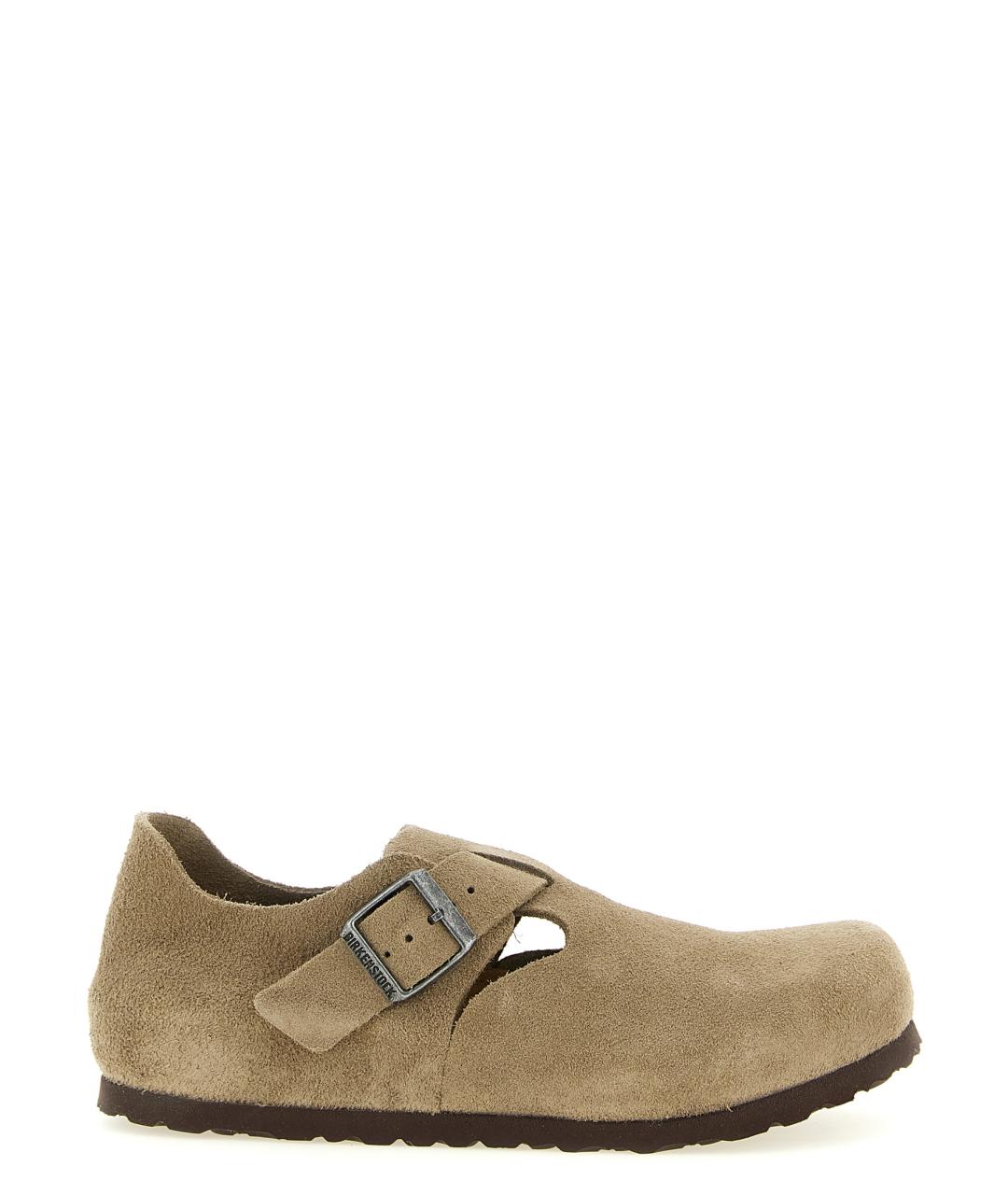 BIRKENSTOCK Бежевые замшевые сабо, фото 1