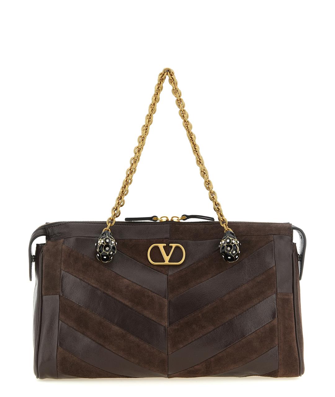 VALENTINO Коричневая кожаная сумка через плечо, фото 1