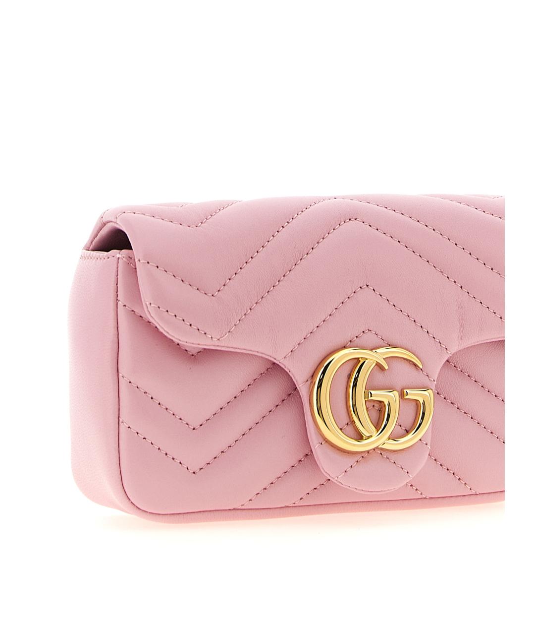 GUCCI Розовая кожаная сумка через плечо, фото 3