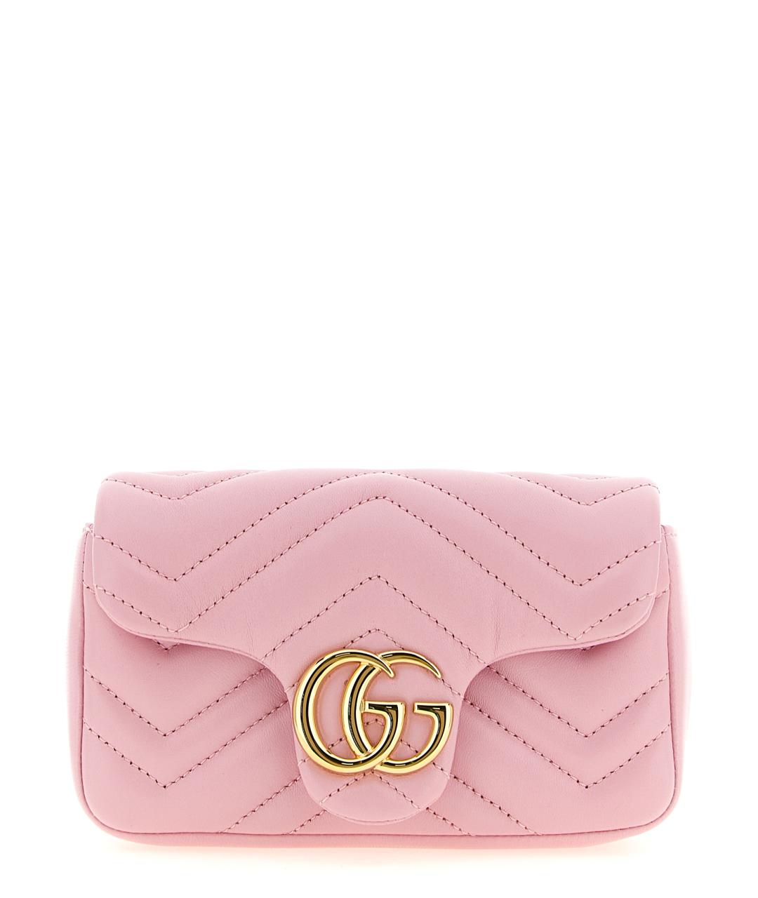 GUCCI Розовая кожаная сумка через плечо, фото 1