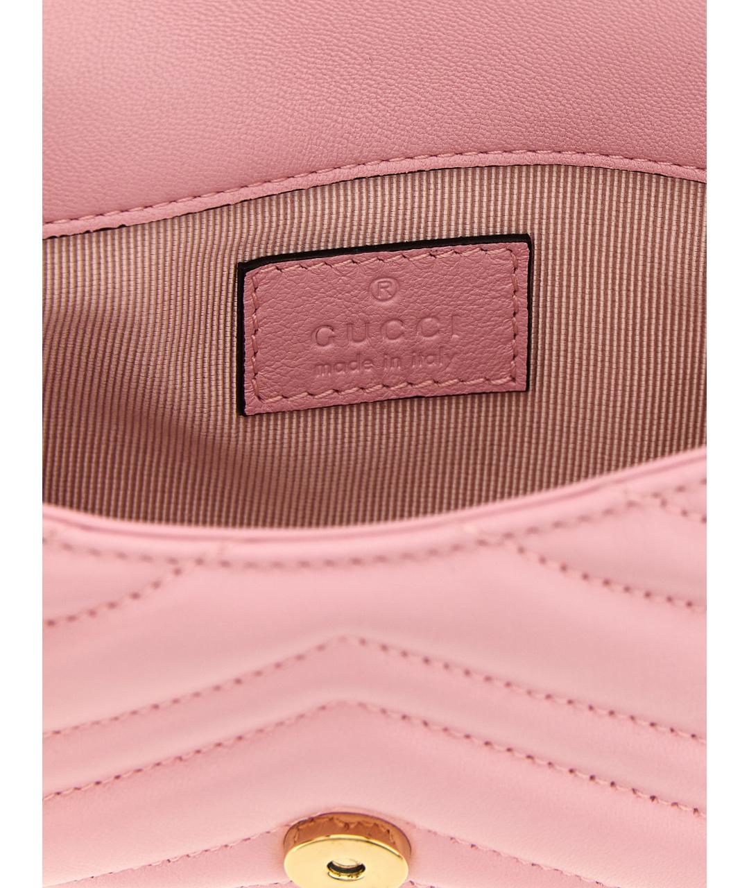 GUCCI Розовая кожаная сумка через плечо, фото 4