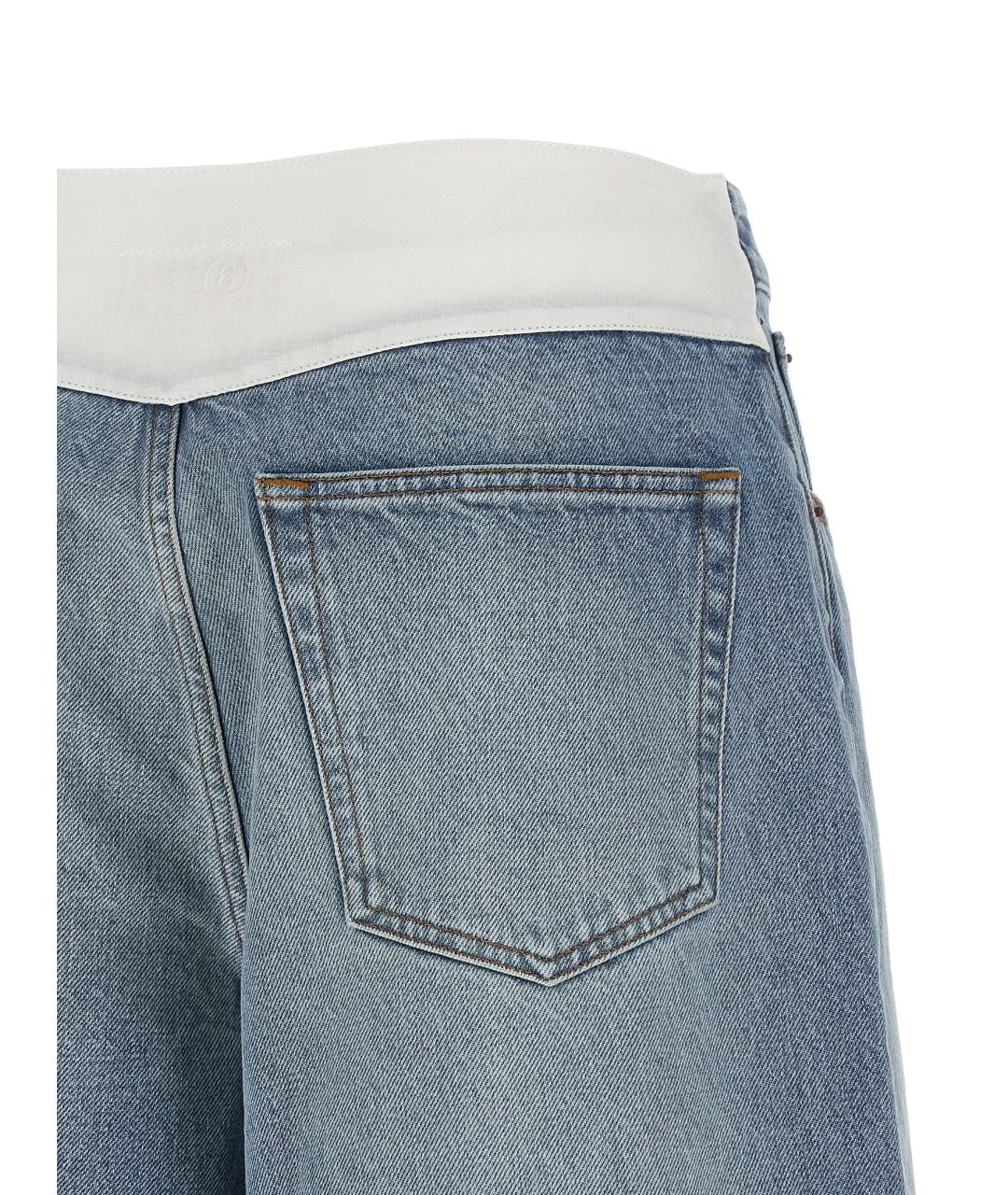 MM6 MAISON MARGIELA Голубые хлопковые шорты, фото 4
